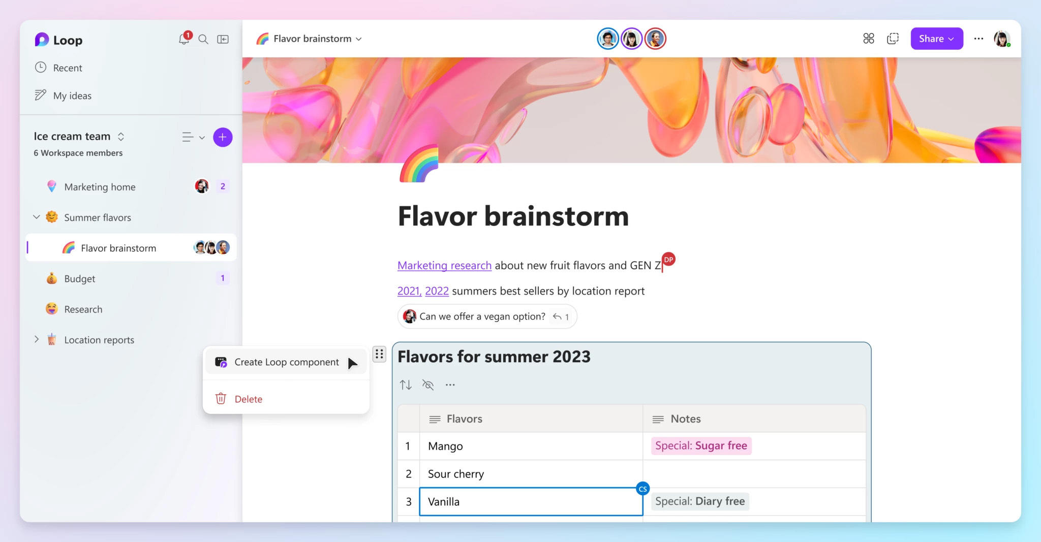 Microsoft Loop component - Connectworks IT-bedrijf Almelo